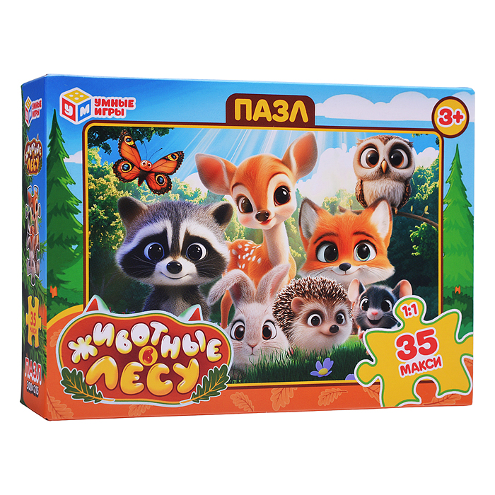 Макси-пазлы 35 "Животные в лесу"