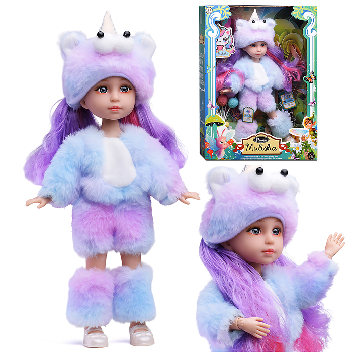 Кукла QJ183C "Дарина" в костюме единорога, в коробке