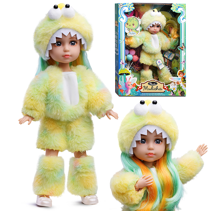 Кукла QJ183B "Лика" в костюме дракоши, в коробке