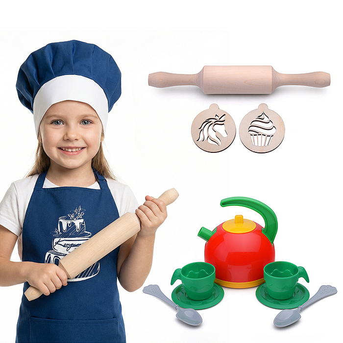 Набор "Кондитер" (100% хлопок) синий