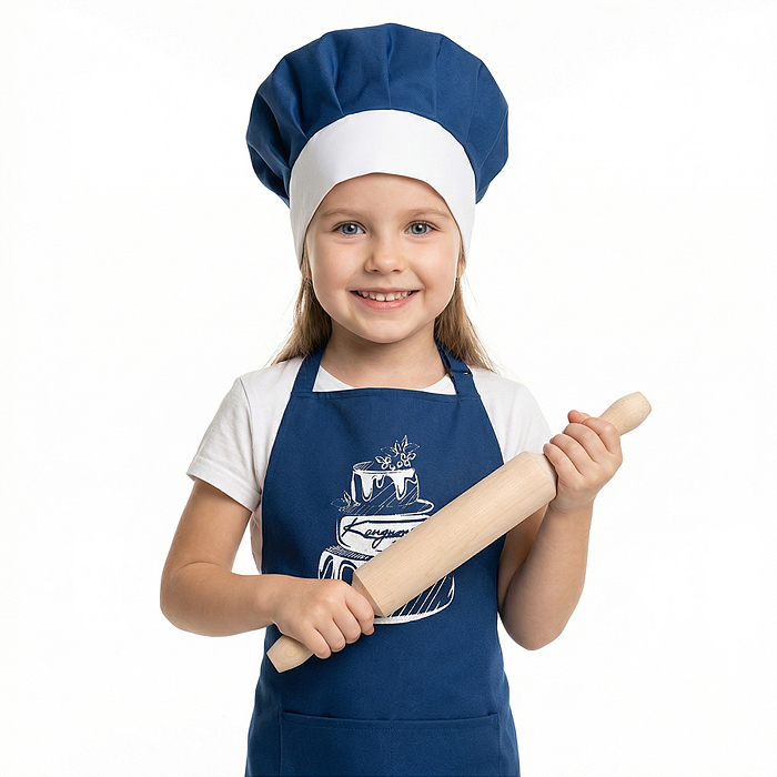 Фото к товару Набор "Кондитер" (100% хлопок) синий Набор "Кондитер" (100% хлопок) синий