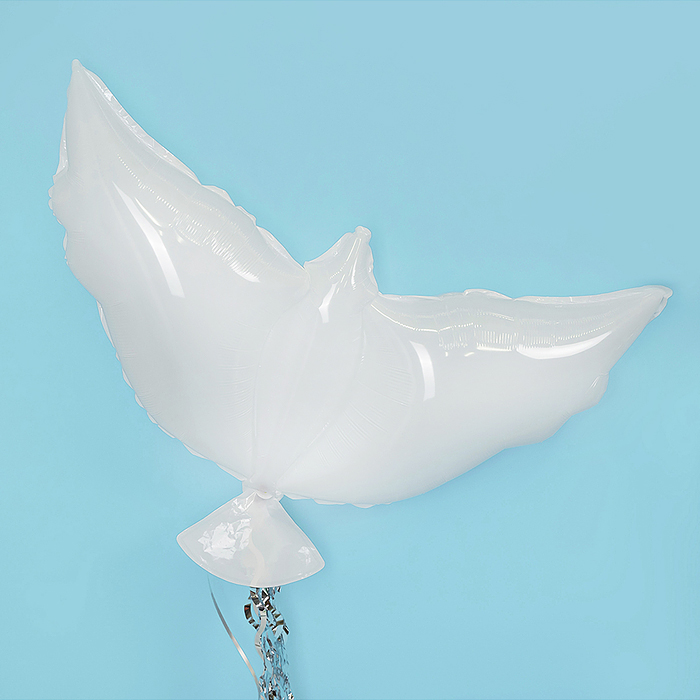 Шар (34''/86 см) Фигура, Голубь, Белый, 1 шт. в уп.