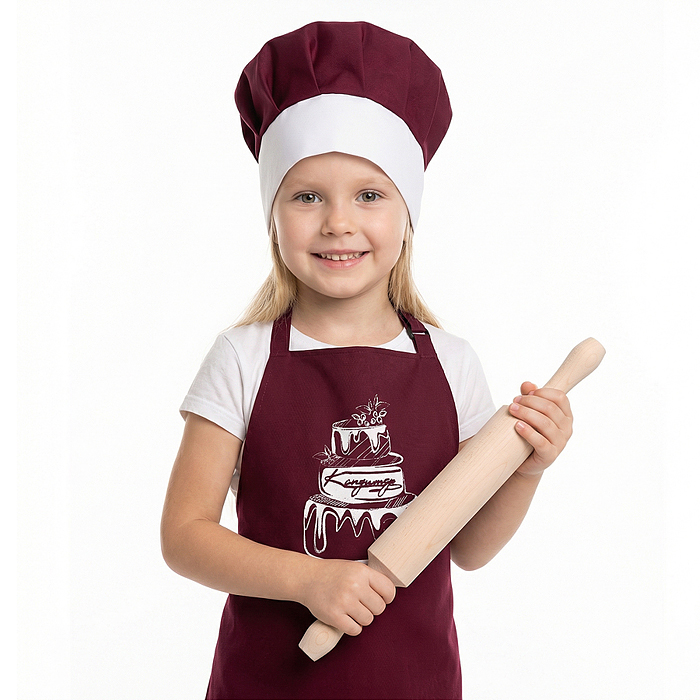 Набор "Кондитер" (100% хлопок) бордовый