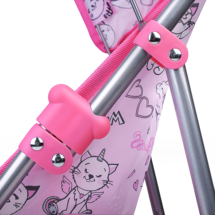 Коляская кукольная 9304M прогулочная, металлическая, с корзиной и козырьком 