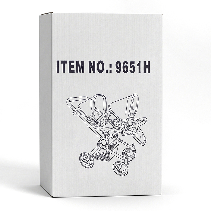 Коляская кукольная 9651H металлическая, для двойни, регулируемая посадка