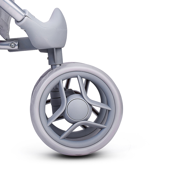 Коляская кукольная 9665 трость, металлическая, 3-х колесная, с корзиной и козырьком