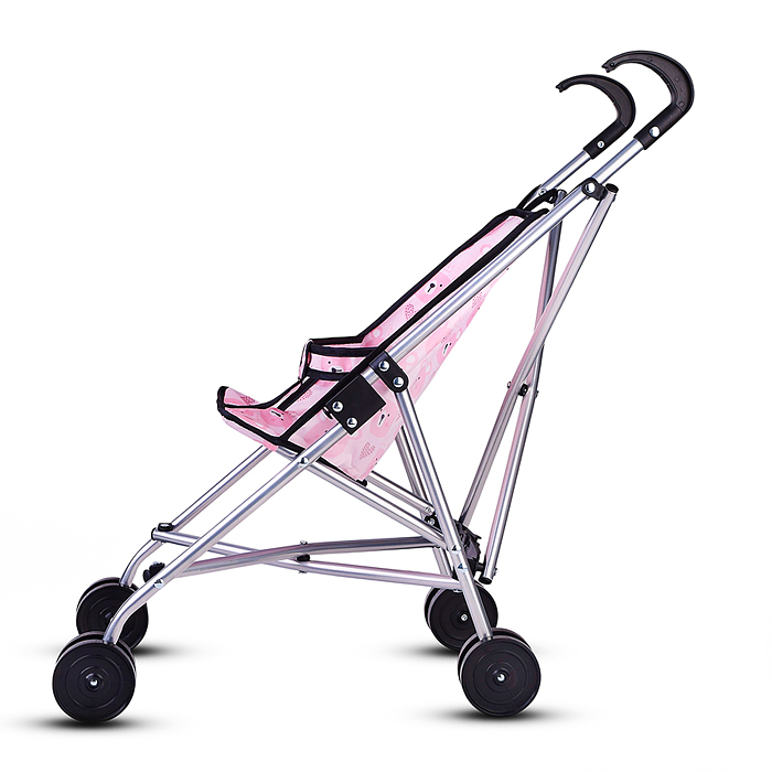 Коляская кукольная 9302D трость, металлическая , принт мишки