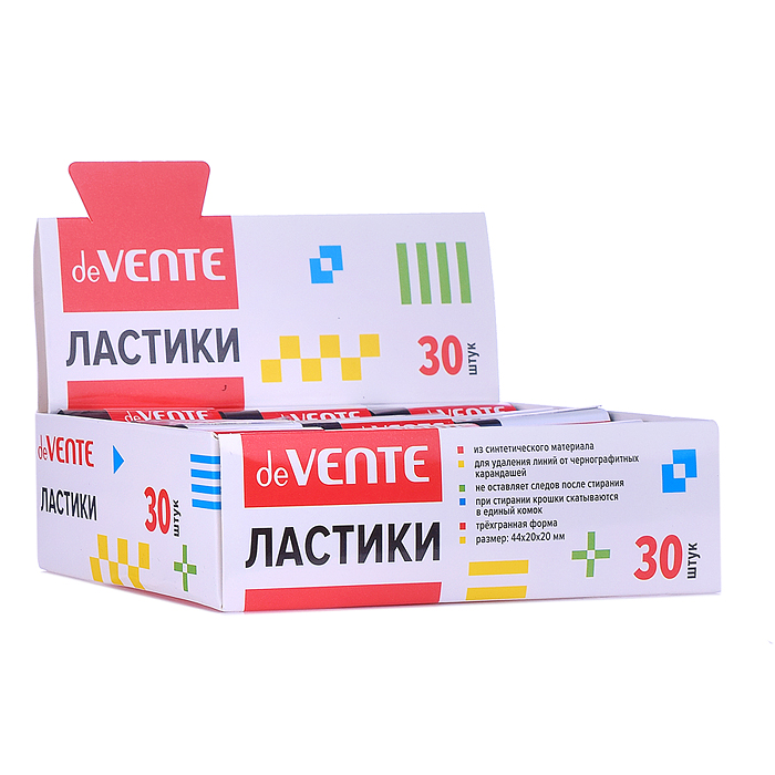 Ластик "Black" синтетический (ECO-PVC), трёхгранный черный, 44x20x20 мм, dust-free, в индив