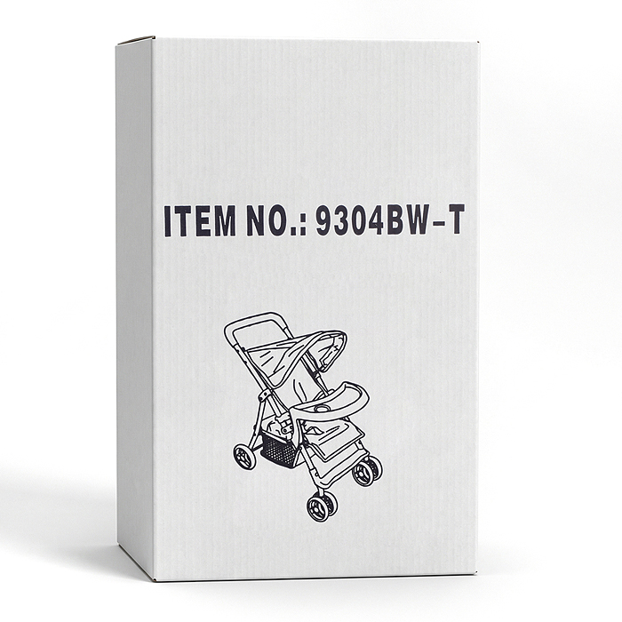 Коляская кукольная 9304BW-T металлическая, с корзиной, столиком и козырьком, принт альпаки