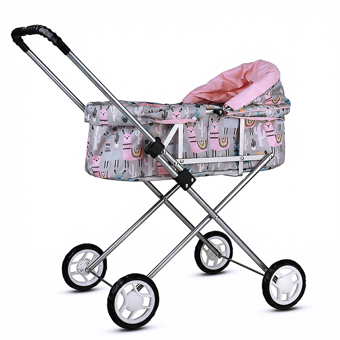 Коляская кукольная 9308 прогулочная, металлическая, складная