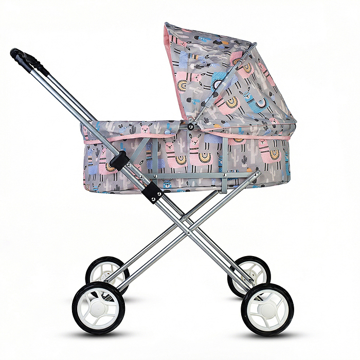 Коляская кукольная 9308 прогулочная, металлическая, складная