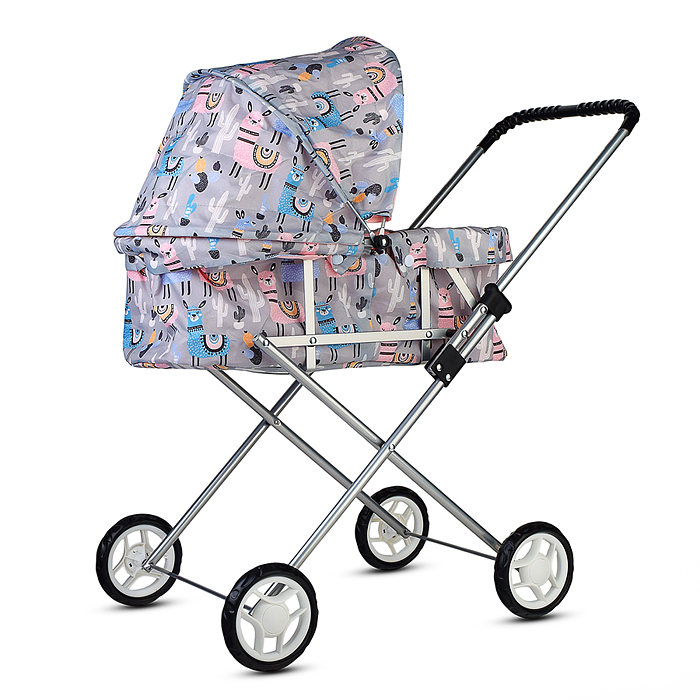 Коляская кукольная 9308 прогулочная, металлическая, складная