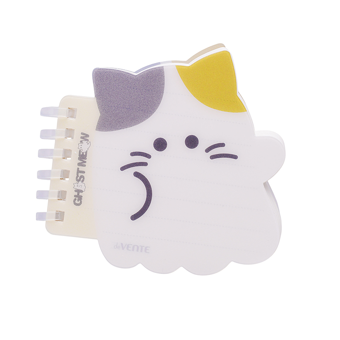 Блокнот А7 80л. линейка "Ghost Meow" 95x92 белая бумага 80 г/м2 "Белый котёнок"