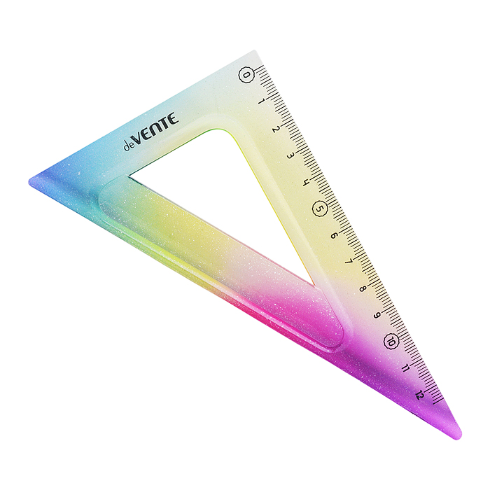 Угольник "Shiny Rainbow Flex. School" гибкий 30°/12 см, полупрозрачный радужный, блистер