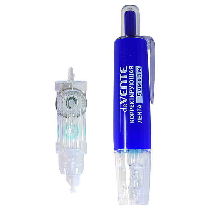 Корректирующая лента автоматическая 5 ммx5 м, полупрозрачный с синим корпус, фронтальный а