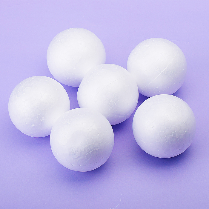 Заготовка для декорирования "Шары" из пенополистирола, d=60 мм, 6 шт, в пластиковом пакете 