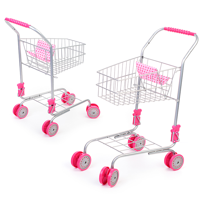 Тележка кукольная магазинная 9328 металлическая, на колесиках