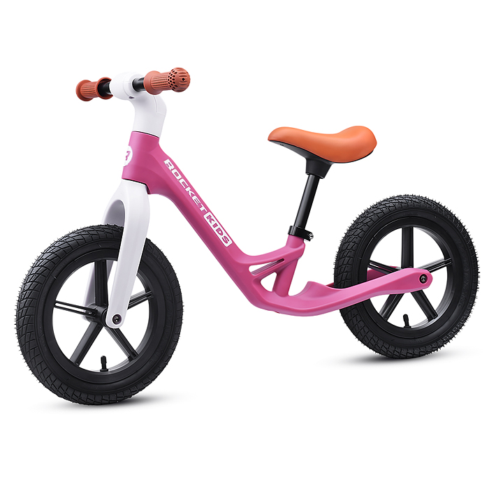 Беговел 12" Rocket, колеса надувные, рама нейлон, цвет розовый