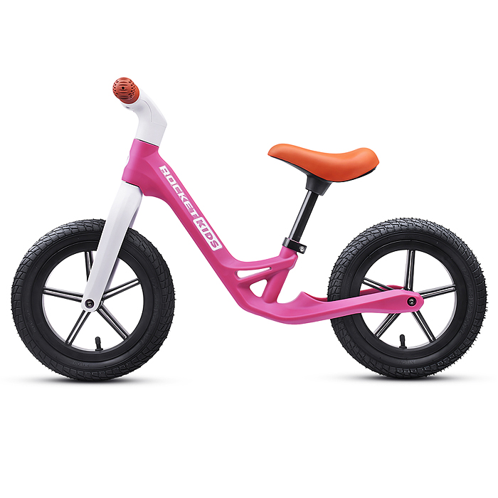 Беговел 12" Rocket, колеса надувные, рама нейлон, цвет розовый