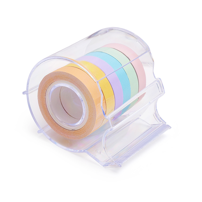 Набор клейкой бумажной ленты для заметок "Pastel" в диспенсере с отрезным ножом