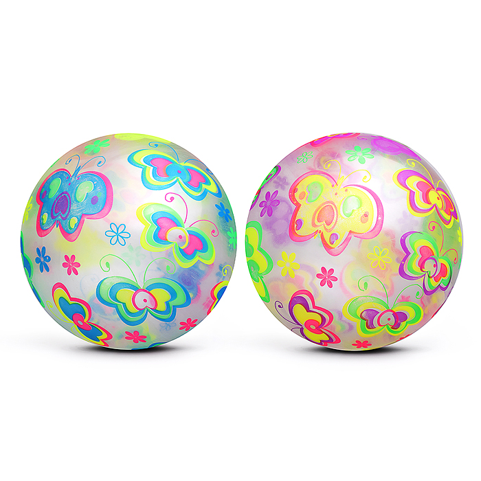 Мяч надувной детский PVC 00-8110 "Яркие бабочки" 22см 