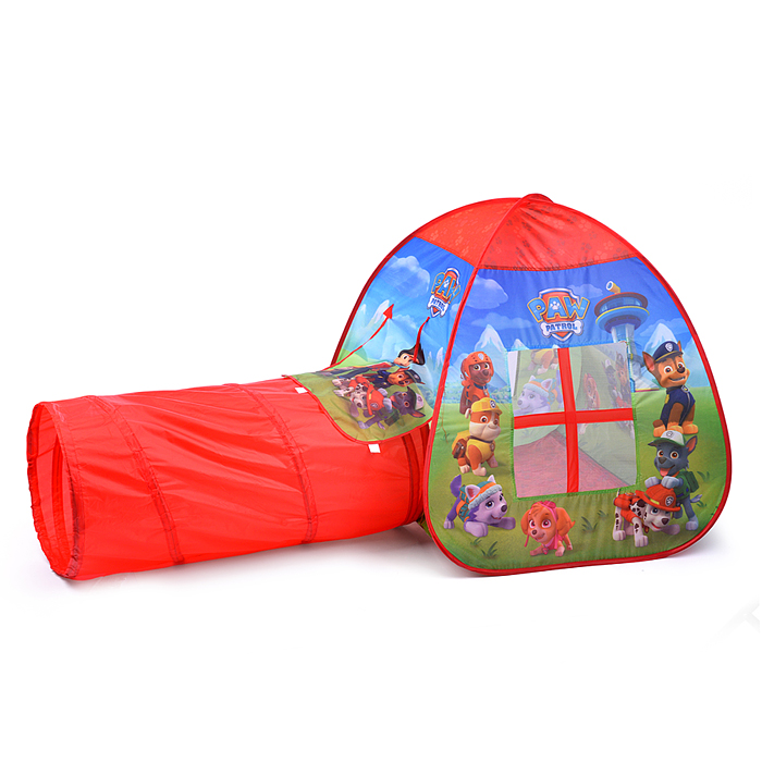Детская игровая палатка "Щенячий патруль" с тоннелем в сумке 