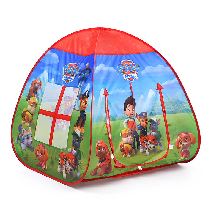 Детская игровая палатка "Щенячий патруль" с тоннелем в сумке 
