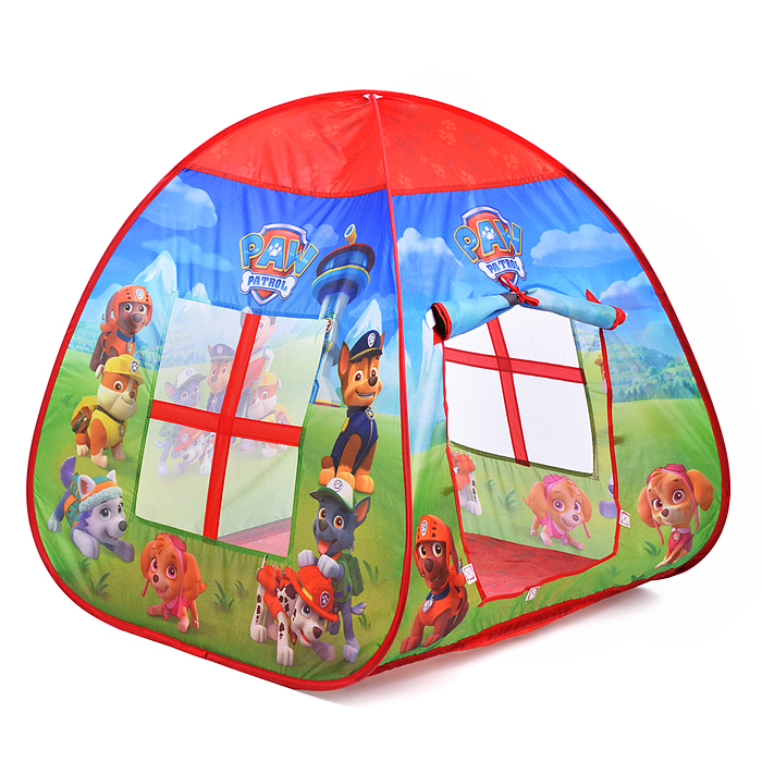 Детская игровая палатка "Щенячий патруль" с тоннелем в сумке 