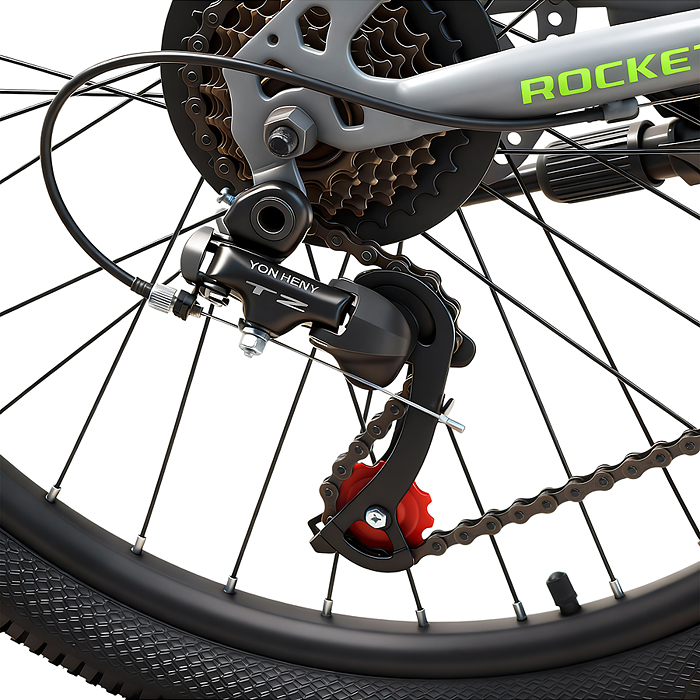 Велосипед 24" Rocket MP-400, цвет серый/зеленый, размер 13"