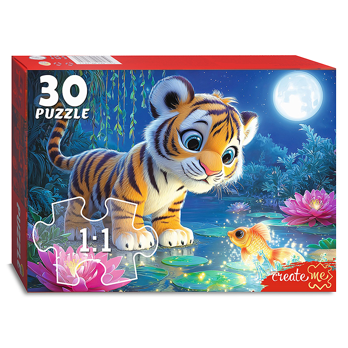 Пазлы 30 "Ночной тигренок"