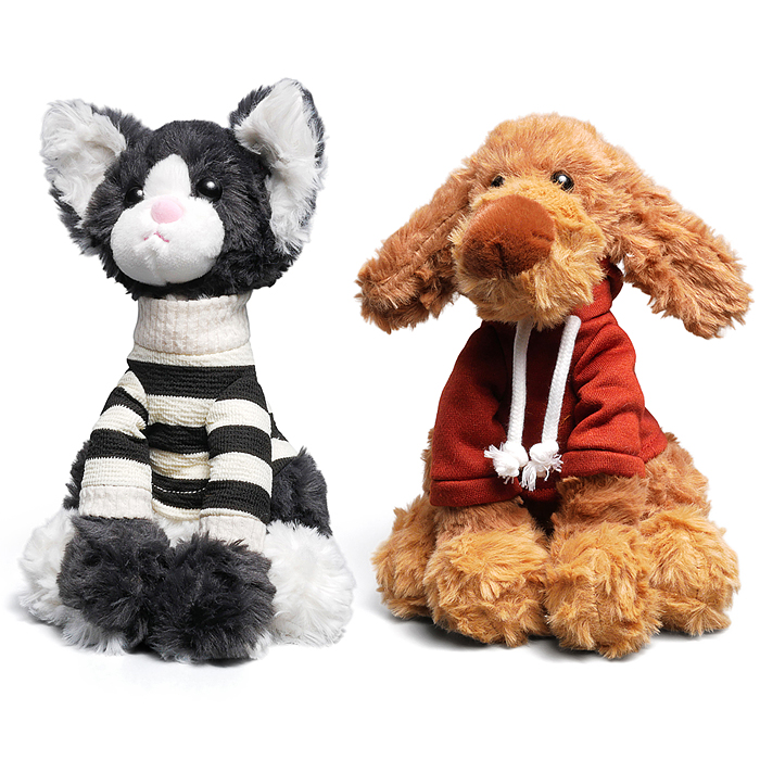 Мягкая игрушка M1696 "Зверюшка в кофточке" 23 см