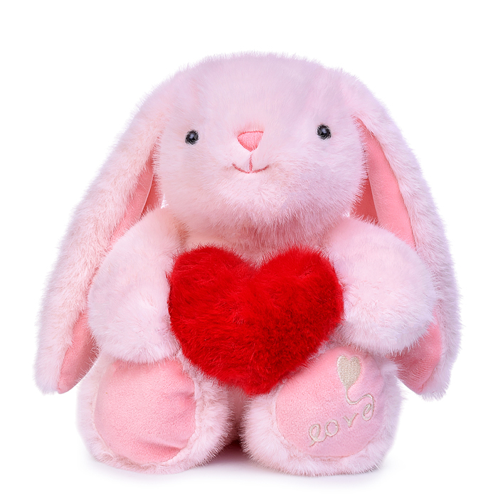 Мягкая игрушка M1693 "Заяц с сердечком" 22 см