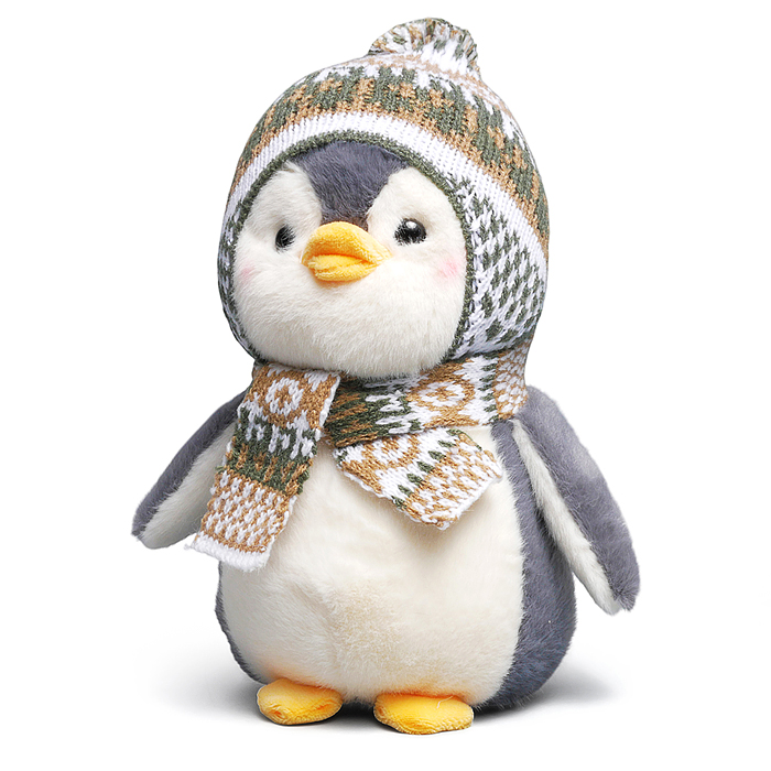 Мягкая игрушка M1672 "Пингвин в шапочке" 25 см