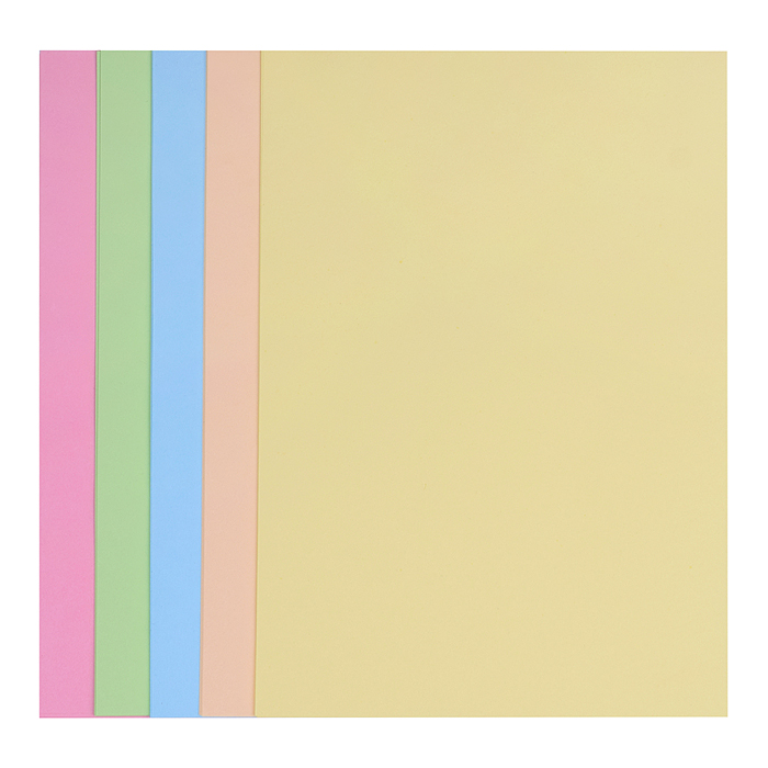 Бумага цветная для офисной техники A4 50 л, 80 г/м², пастельные цвета, ассорти (5 цветов) 