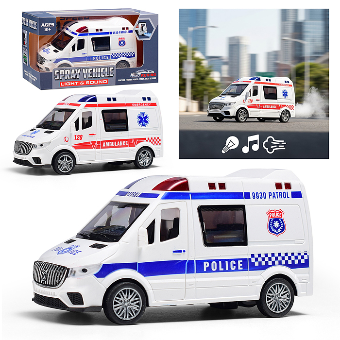 Машина YM-9930B "Медэкспресс" (свет, звук) в коробке