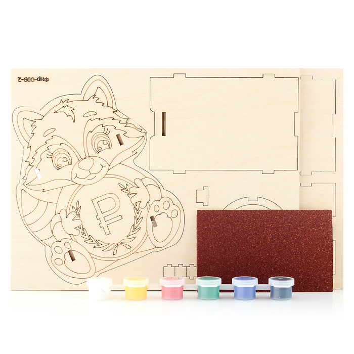 Роспись по дереву. Копилка "Енот"