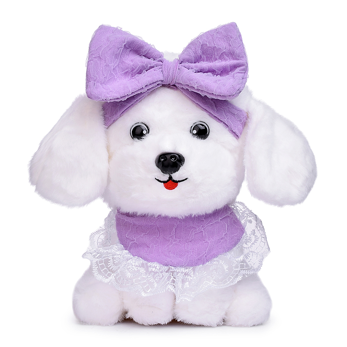 Мягкая игрушка M1671 "Собачка с бантиком" 22 см