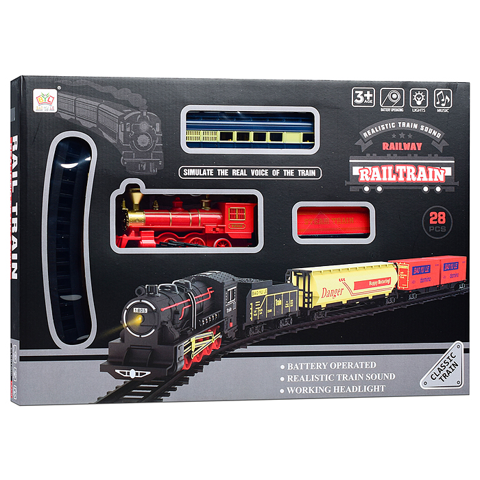 Железная дорога 1018-11B "Классический маршрут 2" (свет, звук) в коробке