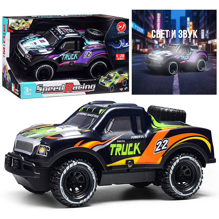 Машина YD080-4 "Яркий вседорожник 2" 1:20, свет, звук, в коробке