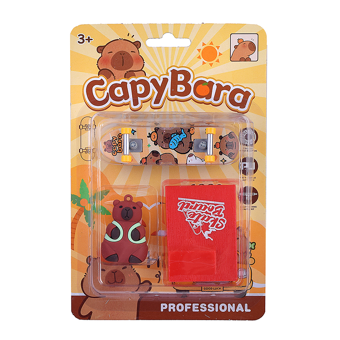 Фингерборд 00-7875 "Капибара с коктейлем" на листе