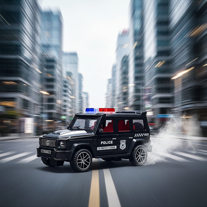 Машина YM-9926B "Полицейская машина" (свет, звук, спрей) в коробке