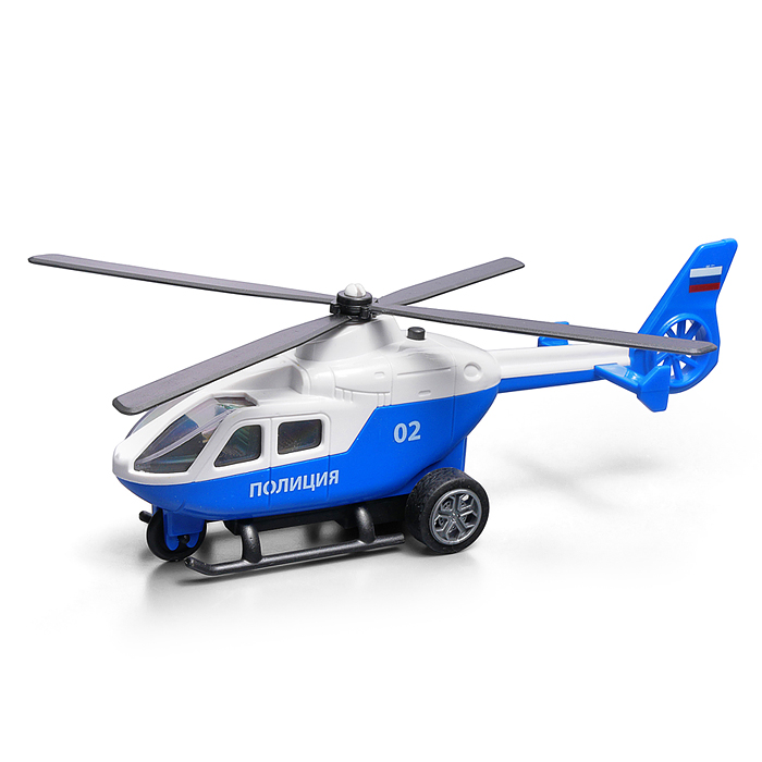 Модель пластик свет-звук Вертолет "Полиция" 20 см. (подв. дет) инерц., в коробке