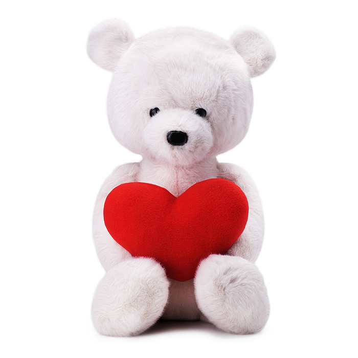 Медвежонок Тёпа белый Влюблённое сердце 50