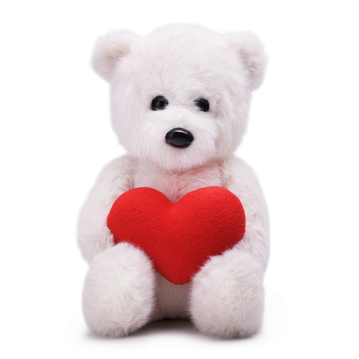 Медвежонок Тёпа белый Влюблённое сердце 25