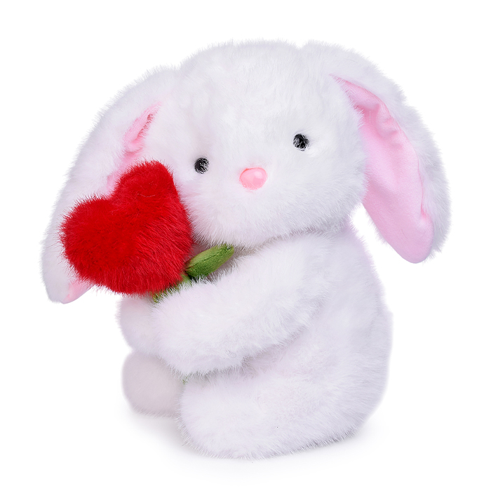 Мягкая игрушка M1689 "Заяц с сердцем" 22 см