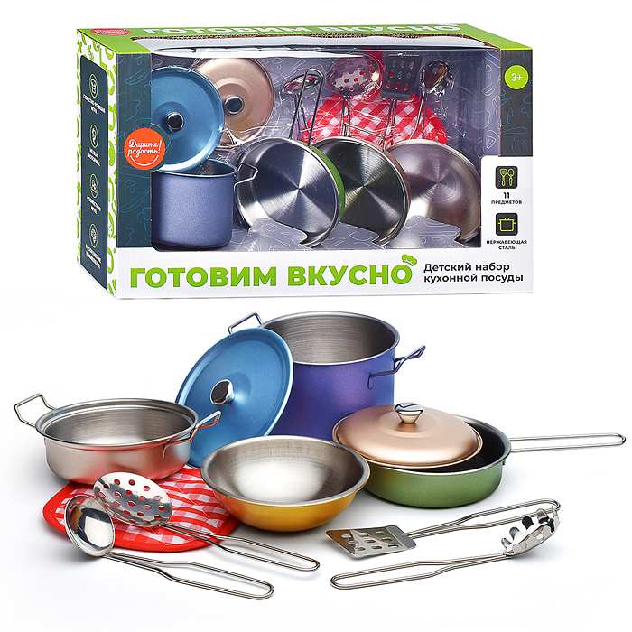 Набор посуды UT0119-3 "Готовим вкусно-2" 11 предметов, в коробке