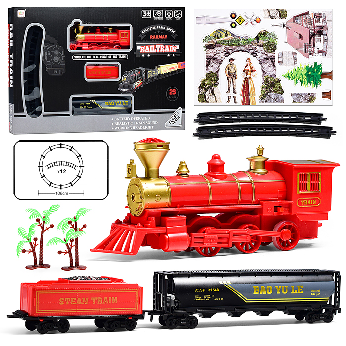 Железная дорога 1018-12A "Классический маршрут 3" (свет, звук) в коробке