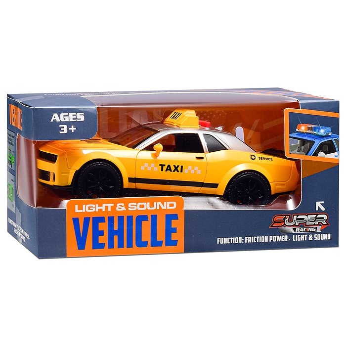 Машина YM-9912B "Гоночное такси" (свет, звук) в коробке
