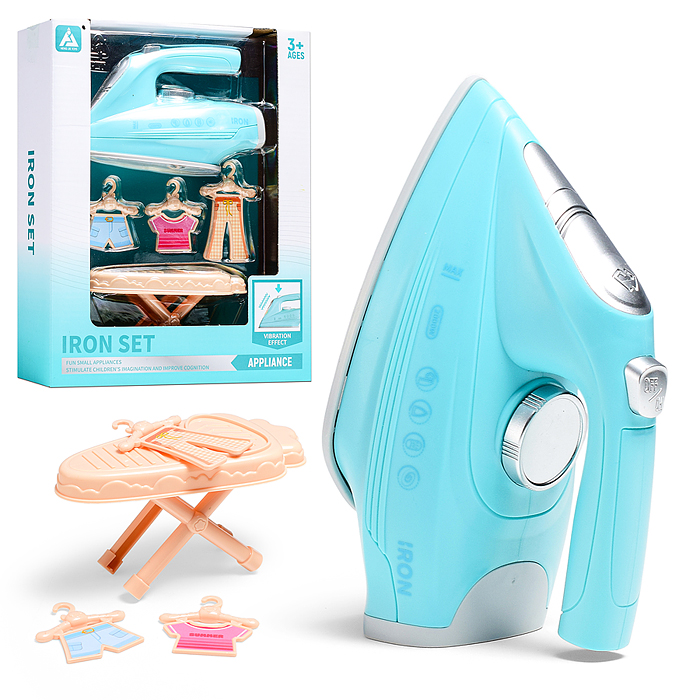 Бытовая техника HJ629 "Утюг с гладильной доской" в коробке (цвет голубой)