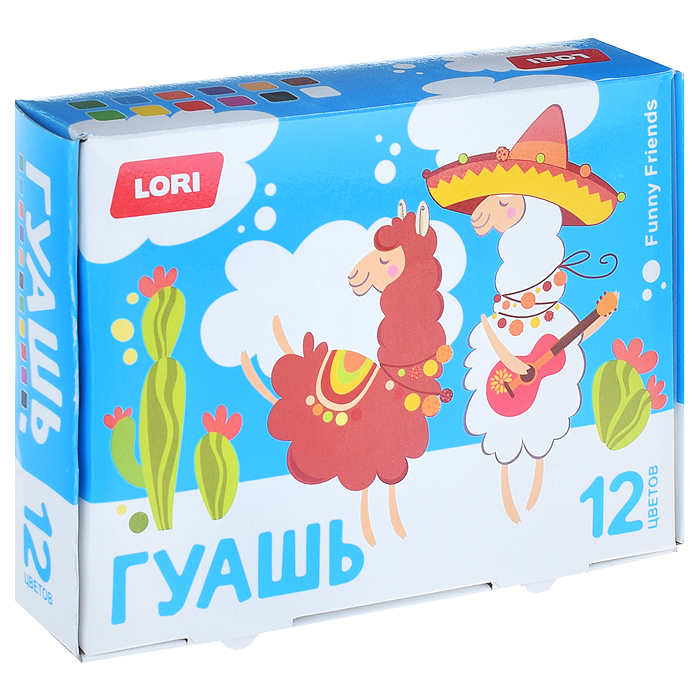 Гуашь 12 цветов по 15 мл. "Funny Friends"